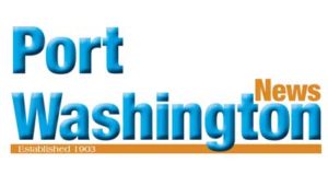 Port Washington logo i blue and orange with white background