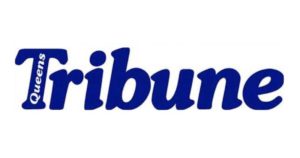 Tribune logo in blue color on a white background