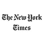 The New York Times logo small size in black with white background